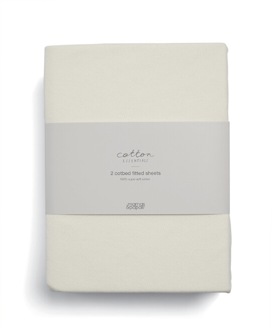 Fitted Cotbed Sheets - Cream (Pack of 2) image number 2