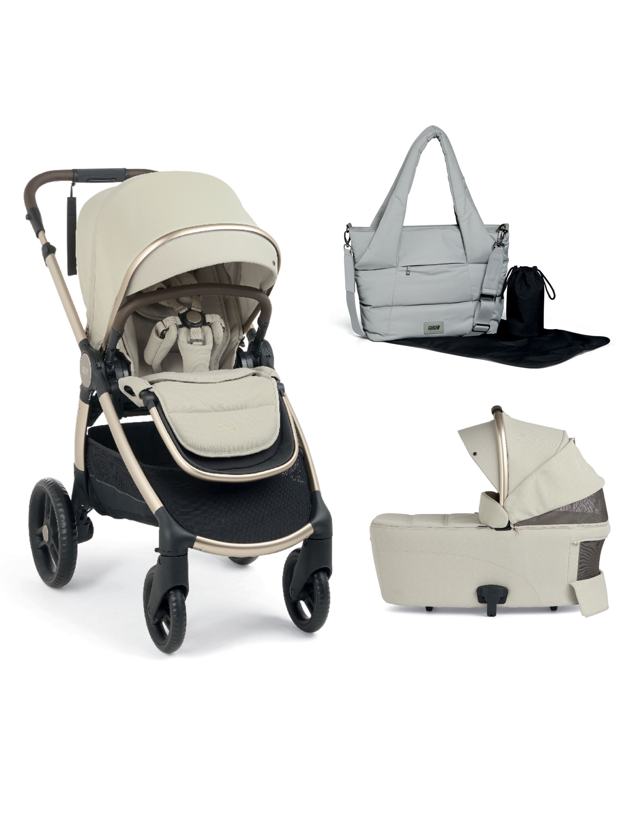 Ocarro 2 Pushchair and Carrycot Bundle with Totebag (3Pieces) - Eclipse