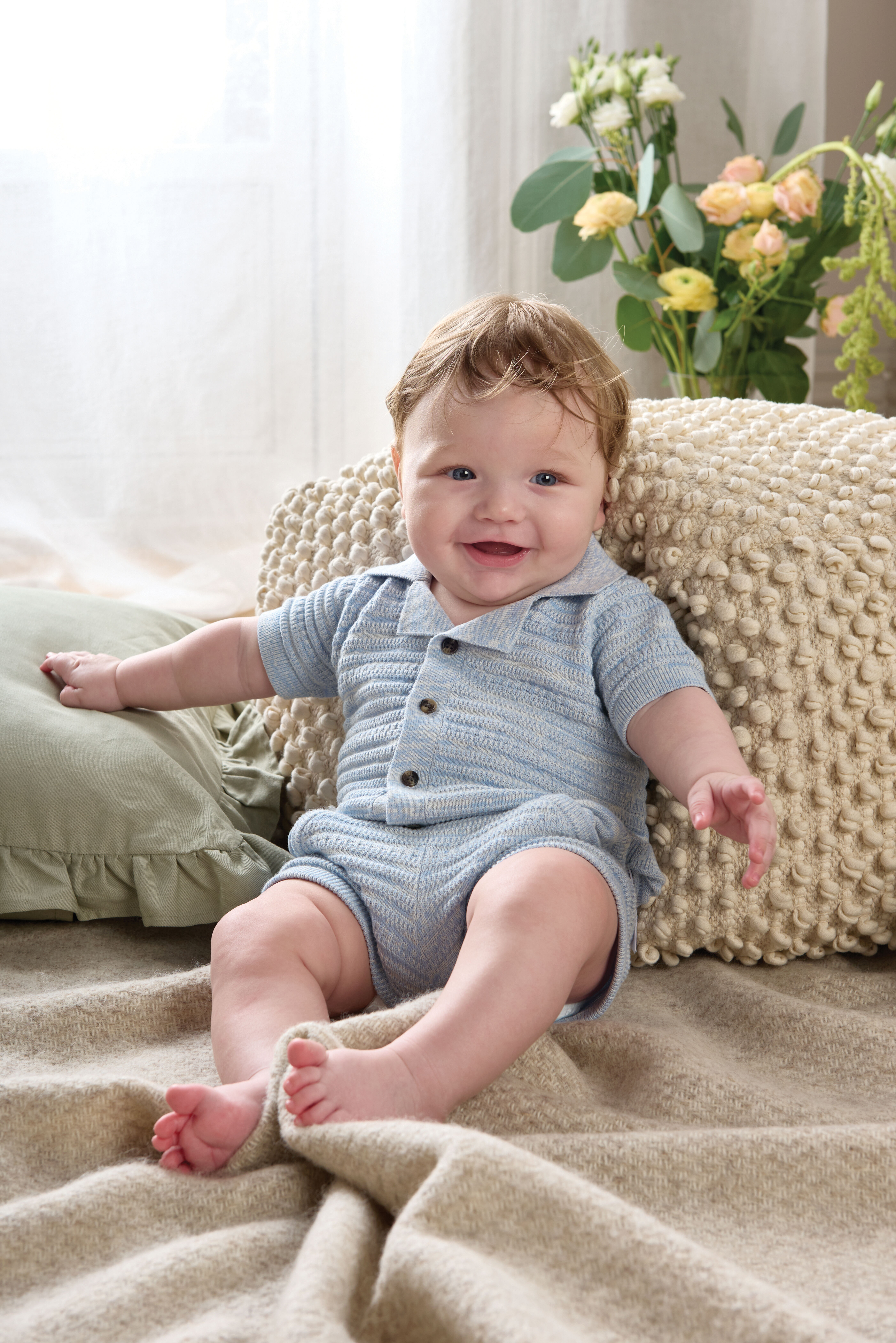 2 Piece Mix Knit Polo & Short Set image number 6