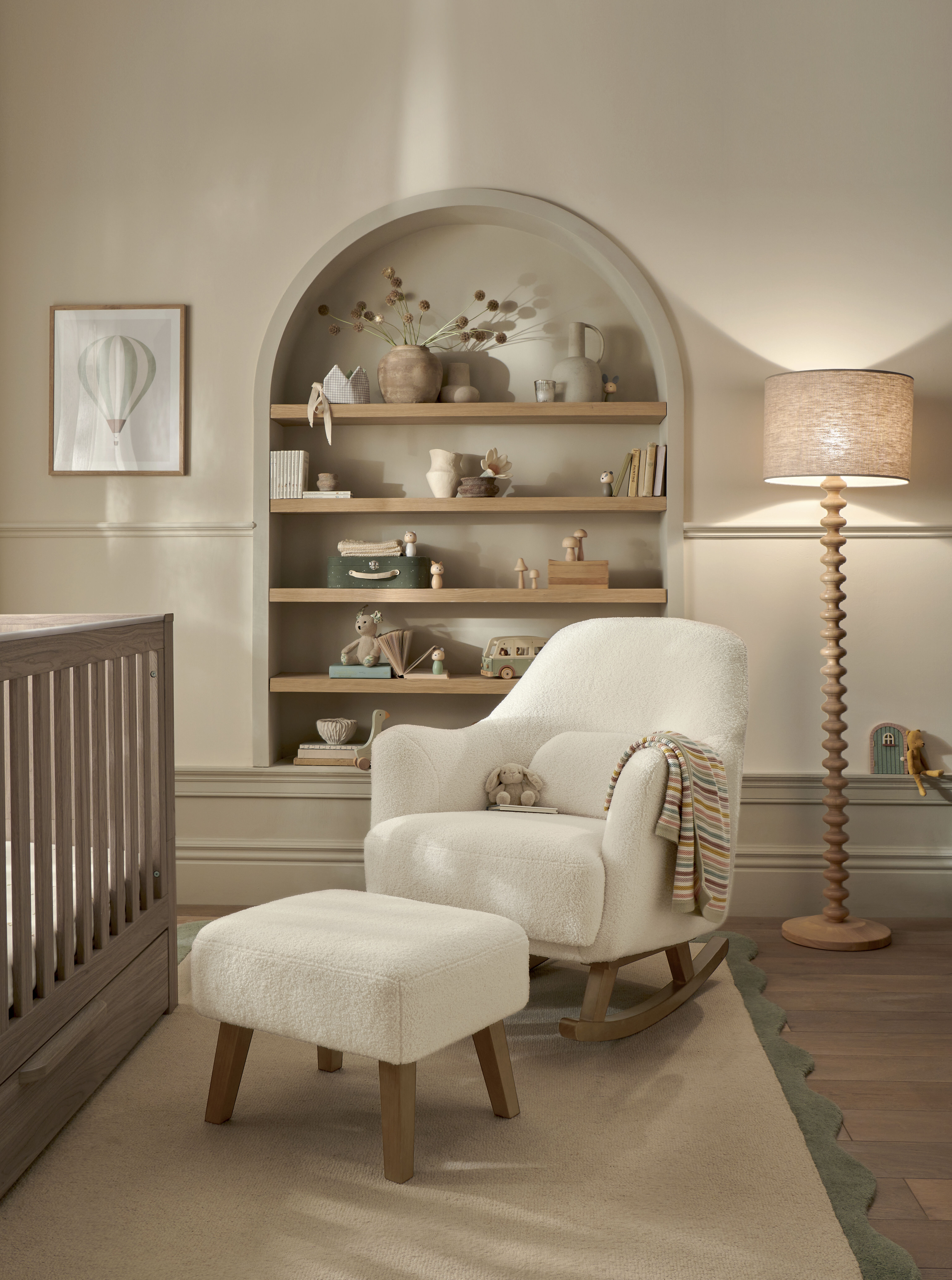 Penrose Nursing Chair & Stool Off White image number 1