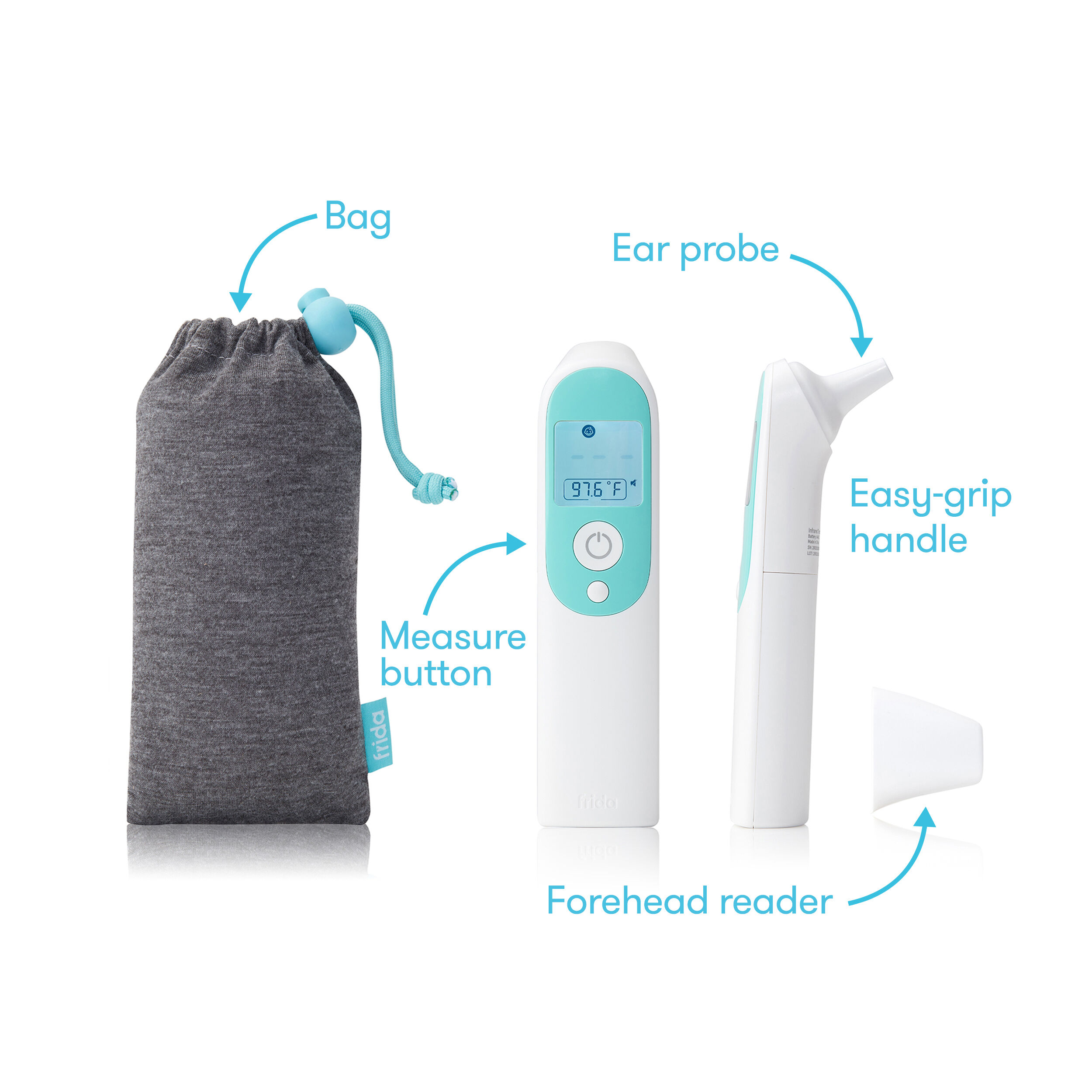 3-in-1 Ear, Forehead + Touchless Infrared Thermometer (AAAX2 Battery) image number 10