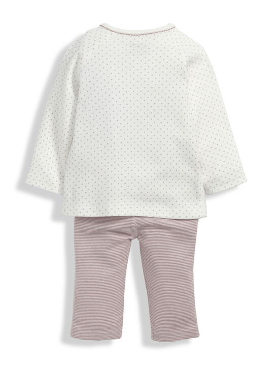 Loved Design Spotty Wrap Top & Legging Set Pink- New Born image number 4