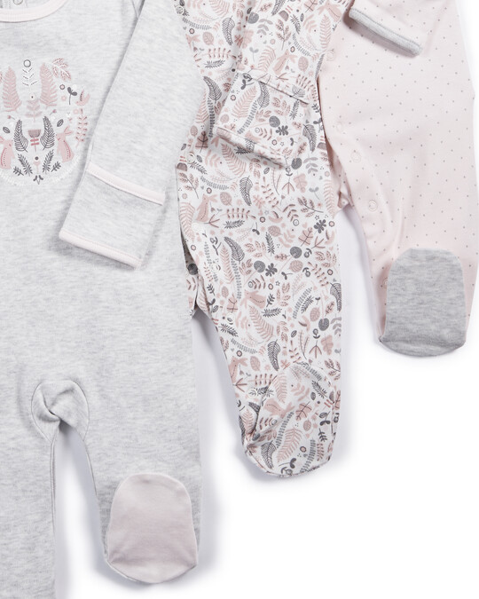 Ditsy Floral Sleepsuits - 3 Pack image number 2