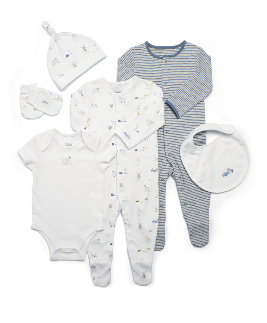 Blue Baby Clothes Multipack - Set Of 6 image number 1