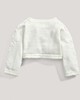Lace Applique Detail Knit Cropped Cardigan Cream- New Born image number 3