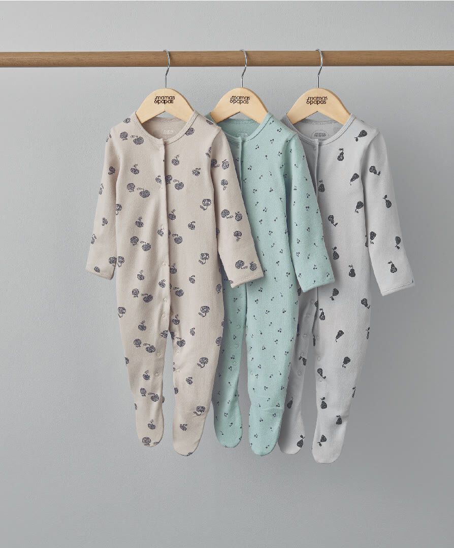 3 Pack Orchard Sleepsuits image number 1