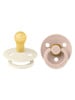 Bibs Colour Pacifier 2 Pack Latex S1 - Ivory / Blush image number 1