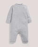 Fine Knit Romper with Pointelle Details Grey- New Born image number 1