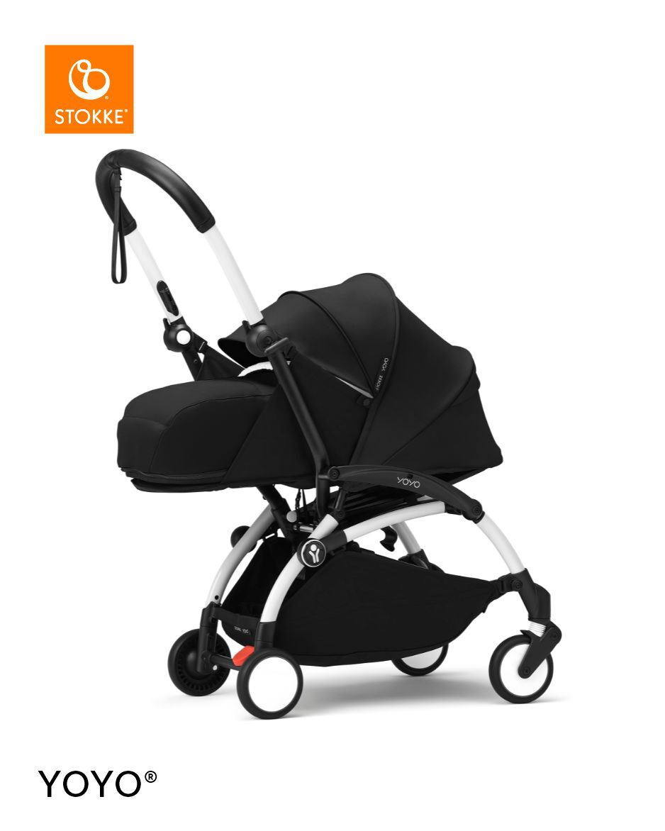 Stokke YOYO3 White Frame with 0+ Newborn Pack - Air France Blue & Cup Holder (3 Pieces)