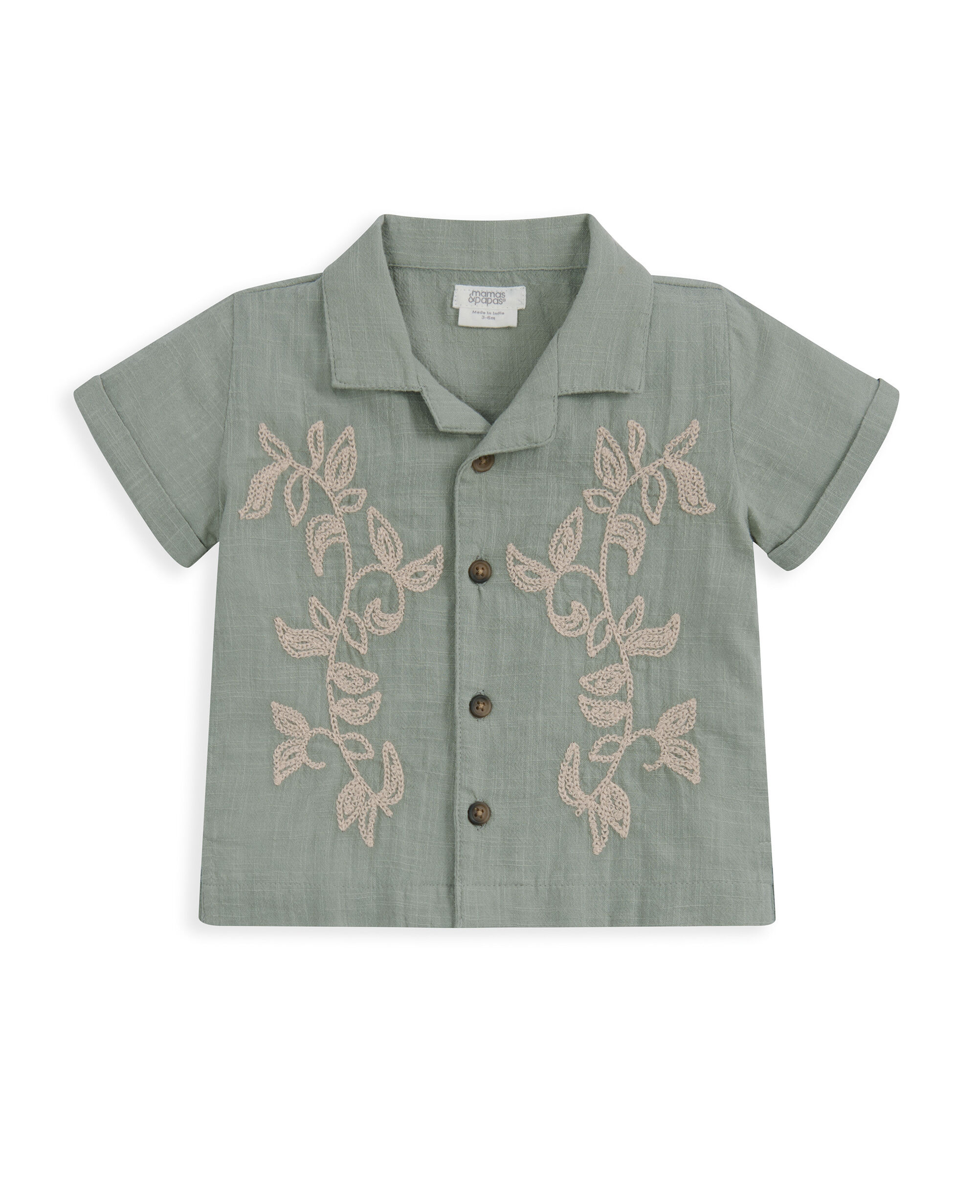 Khaki Smart Shirt & Shorts Outfit Set image number 3