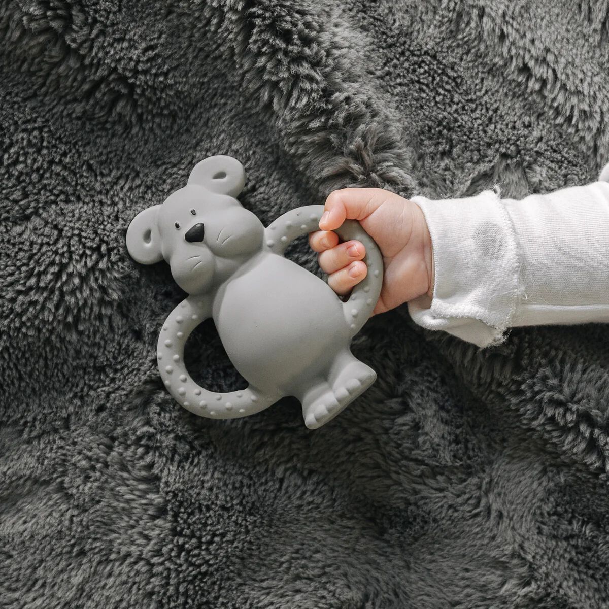 Albert Bear Natural Rubber Teether - Blue image number 2