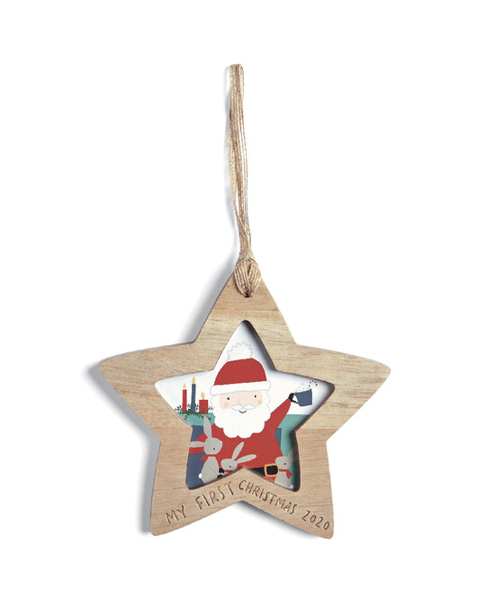 Christmas Hanging Star Frame Wood - 2020 image number 1
