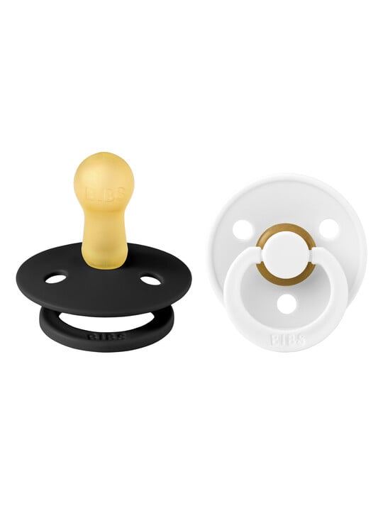 Bibs Colour Pacifier 2 Pack Latex S2 - Black / White image number 1