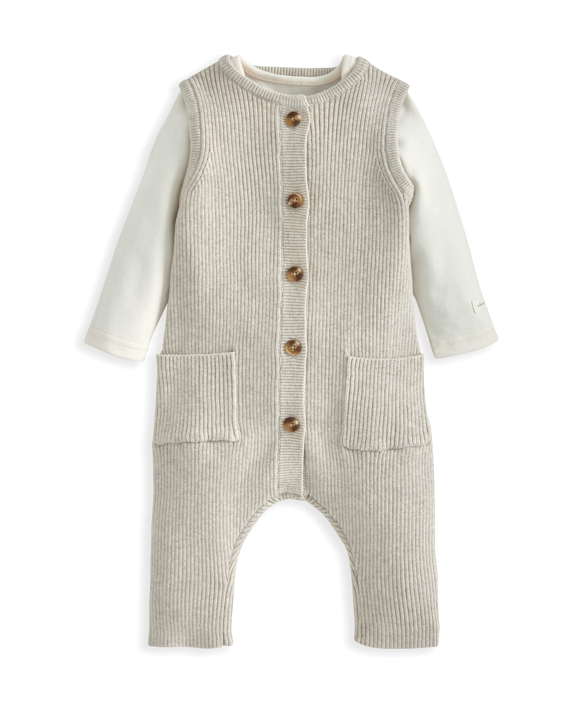 Knitted Dungaree 2 Piece Set image number 2