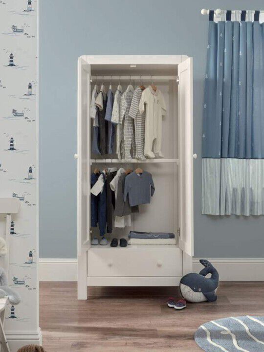 Dover 2 Door Nursery Wardrobe - White image number 4