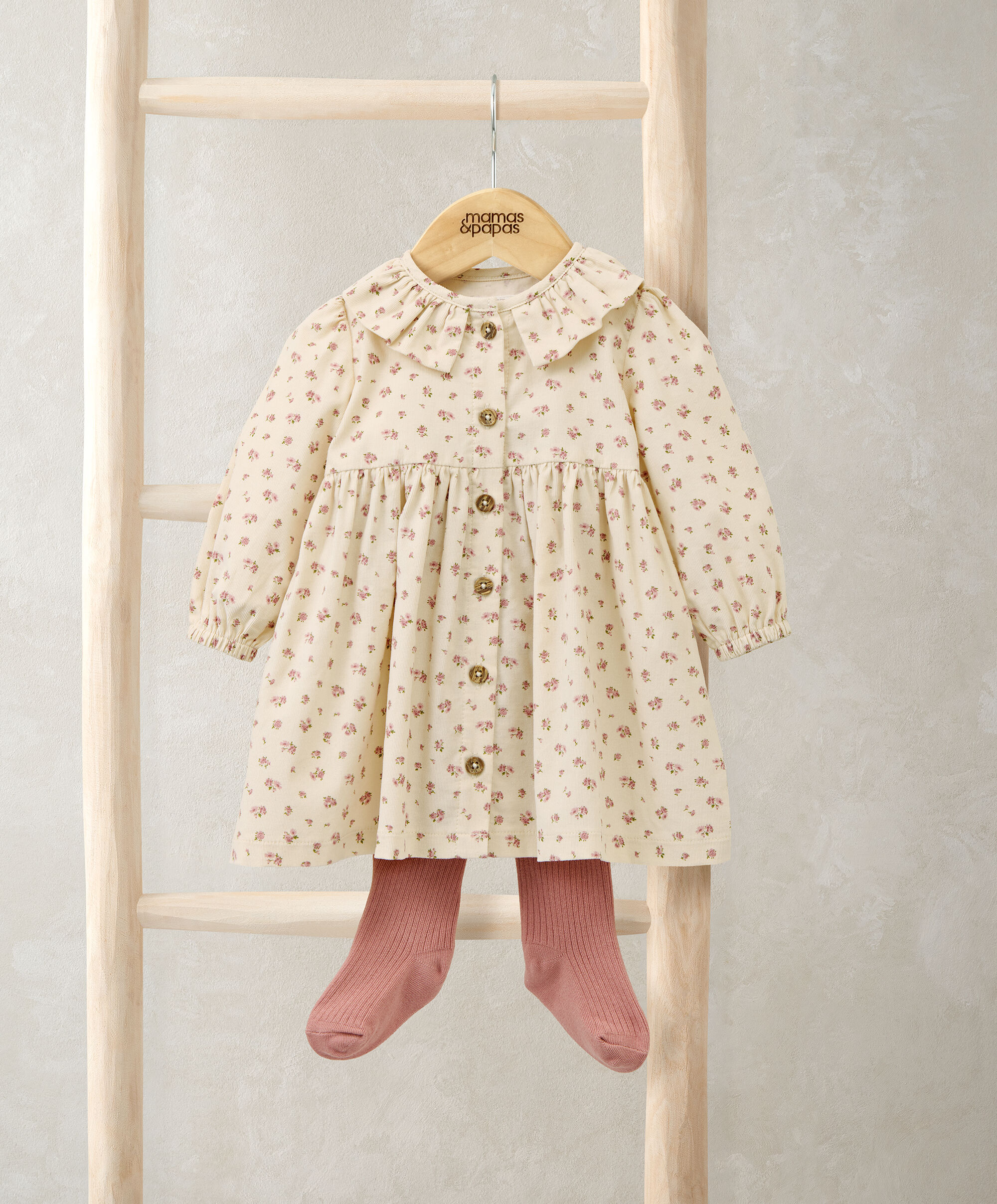 Cord Dress & Tights image number 1