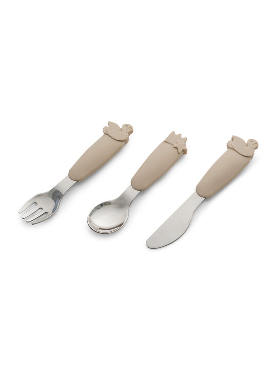 Citron Silicone Cutlery Set with Pouch Beige image number 2