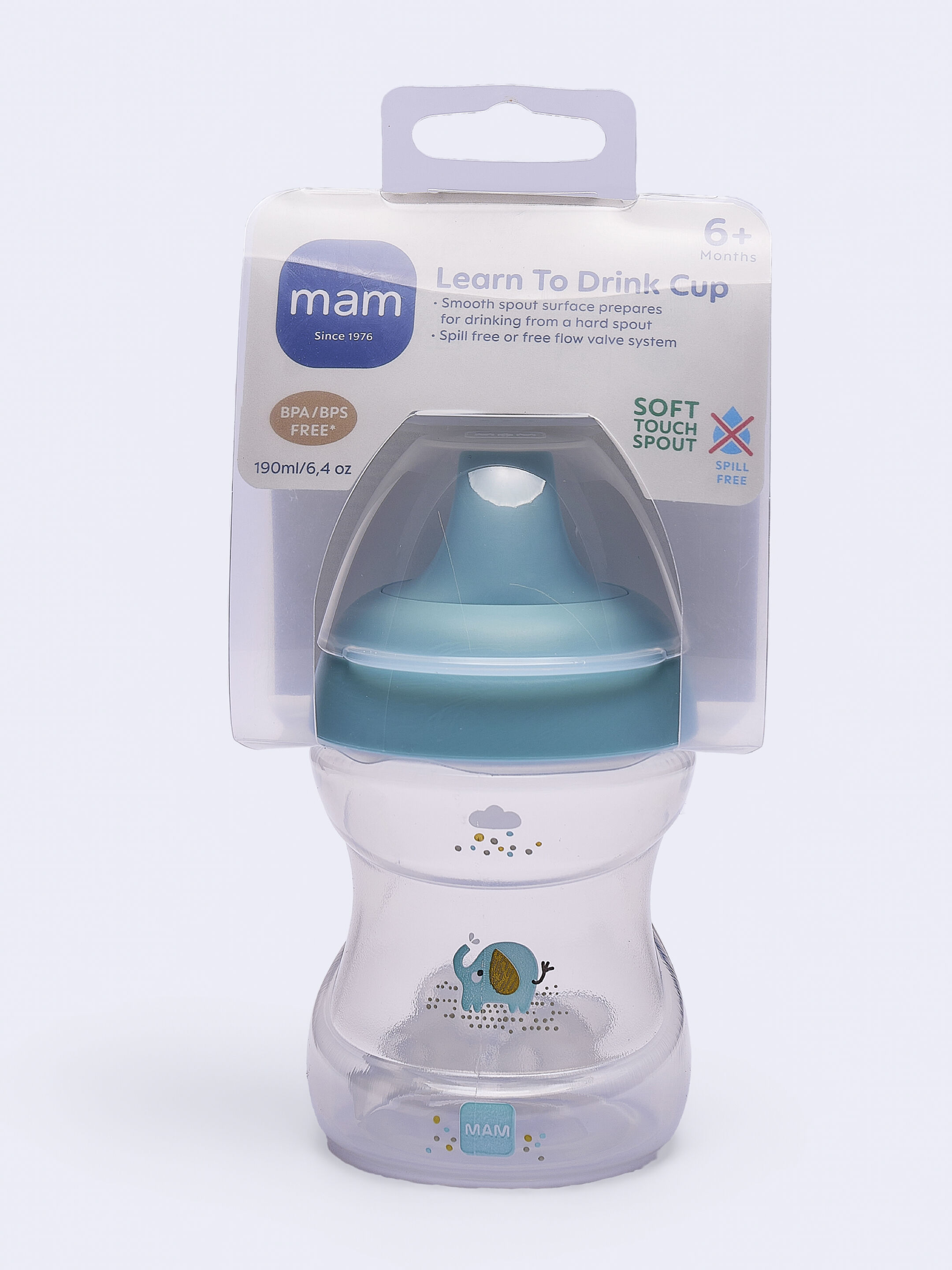 Mam Baby Learn To Drink Cup  Silicone Cup - 6 M+ | Wild Animals, Blue - 190 Ml - Pack of 1 image number 3