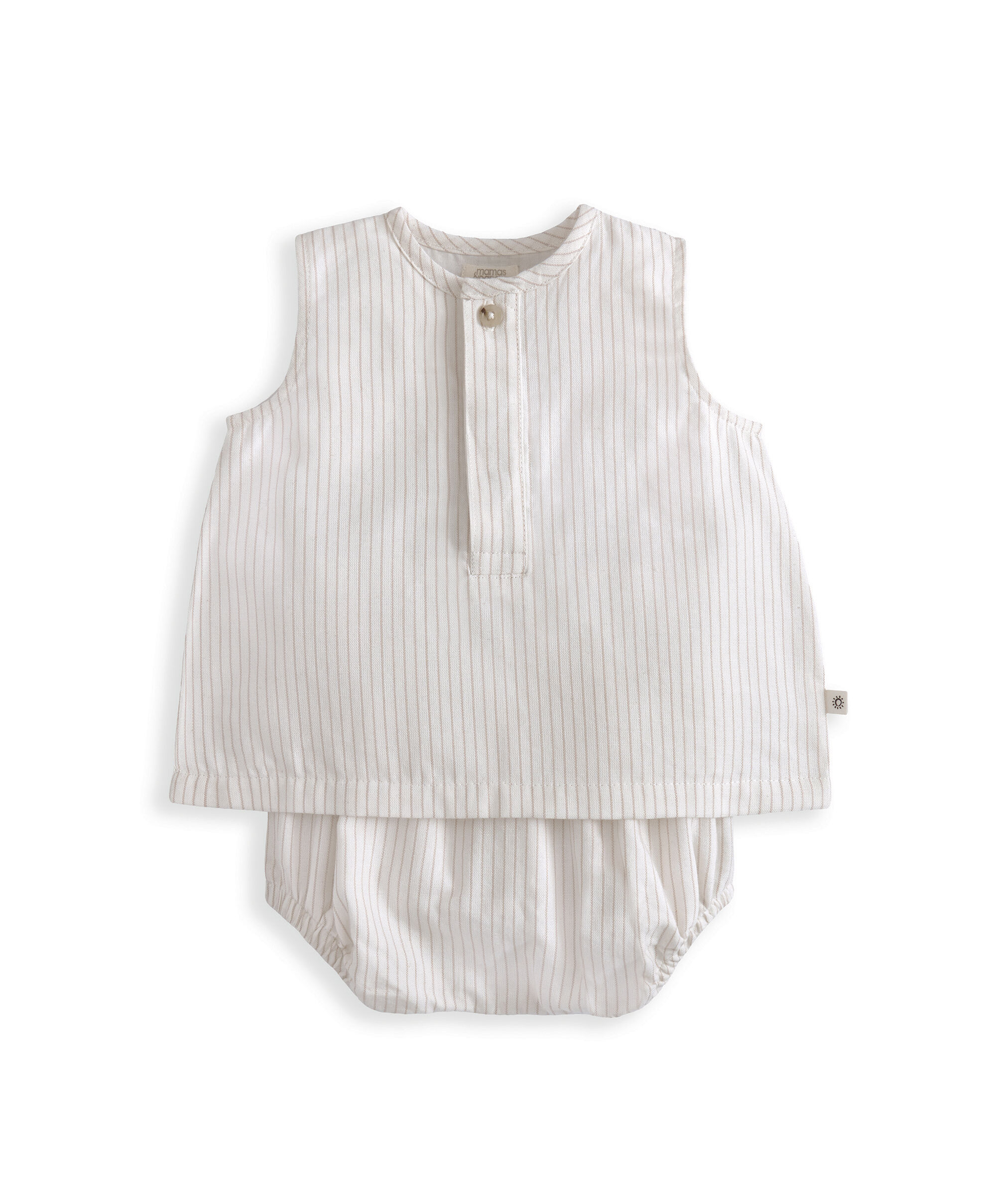 Stripe Sleeveless Top & Linen Shorts image number 2