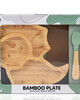 Citron Organic Bamboo Plate Suction + Spoon Dino Pastel Green image number 3