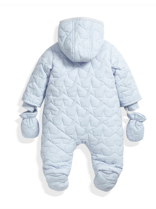Quilted Pramsuit Blue- New Born image number 4