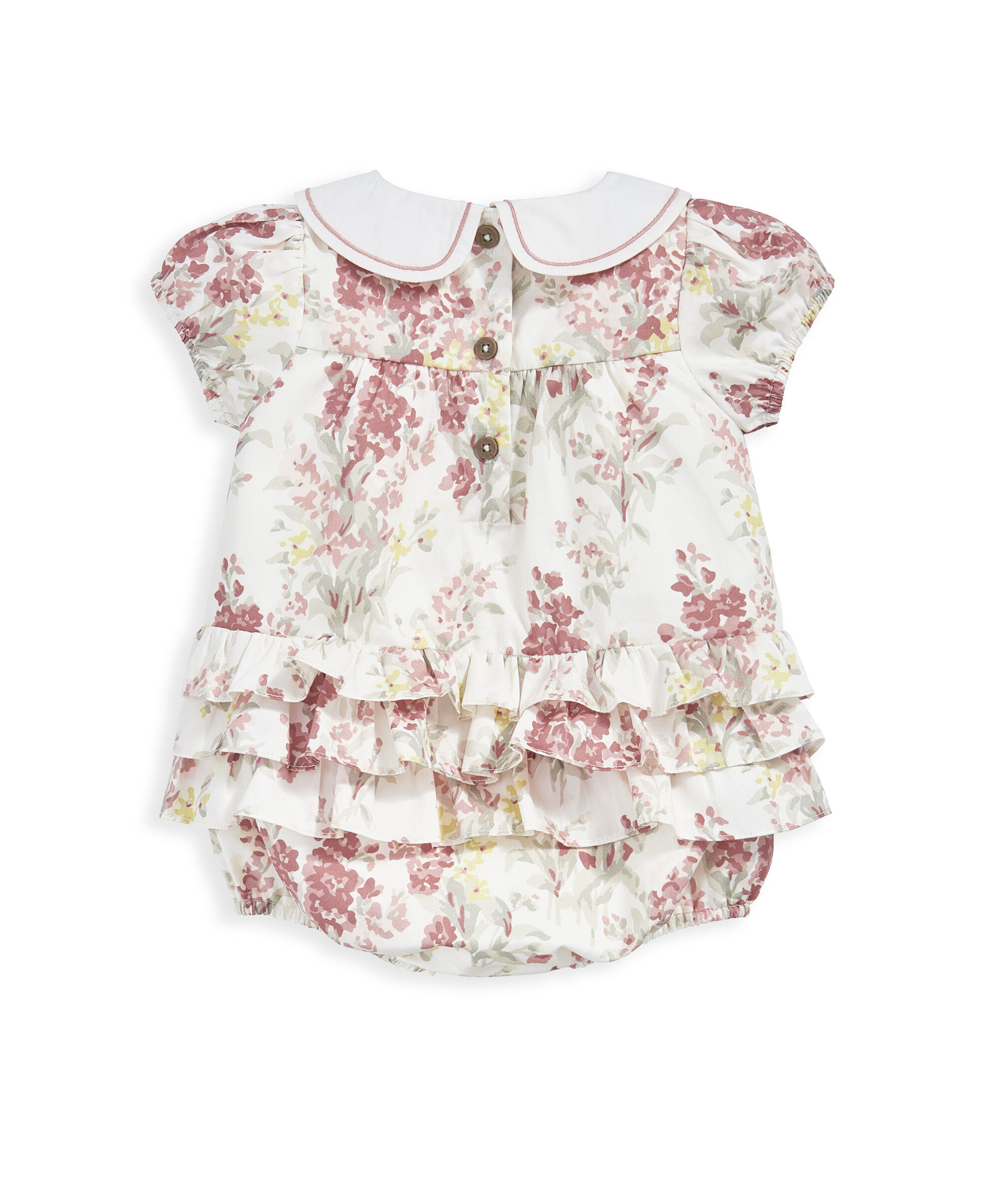 Floral Print Scallop Collar Romper image number 3