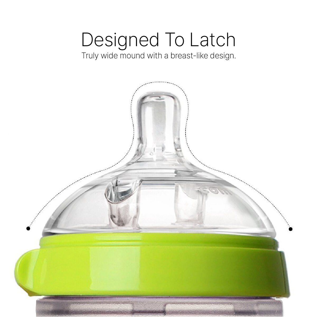 Comotomo Natural Feel Baby Feeding Bottle Green & White - 2 pcs x 150 ml image number 5