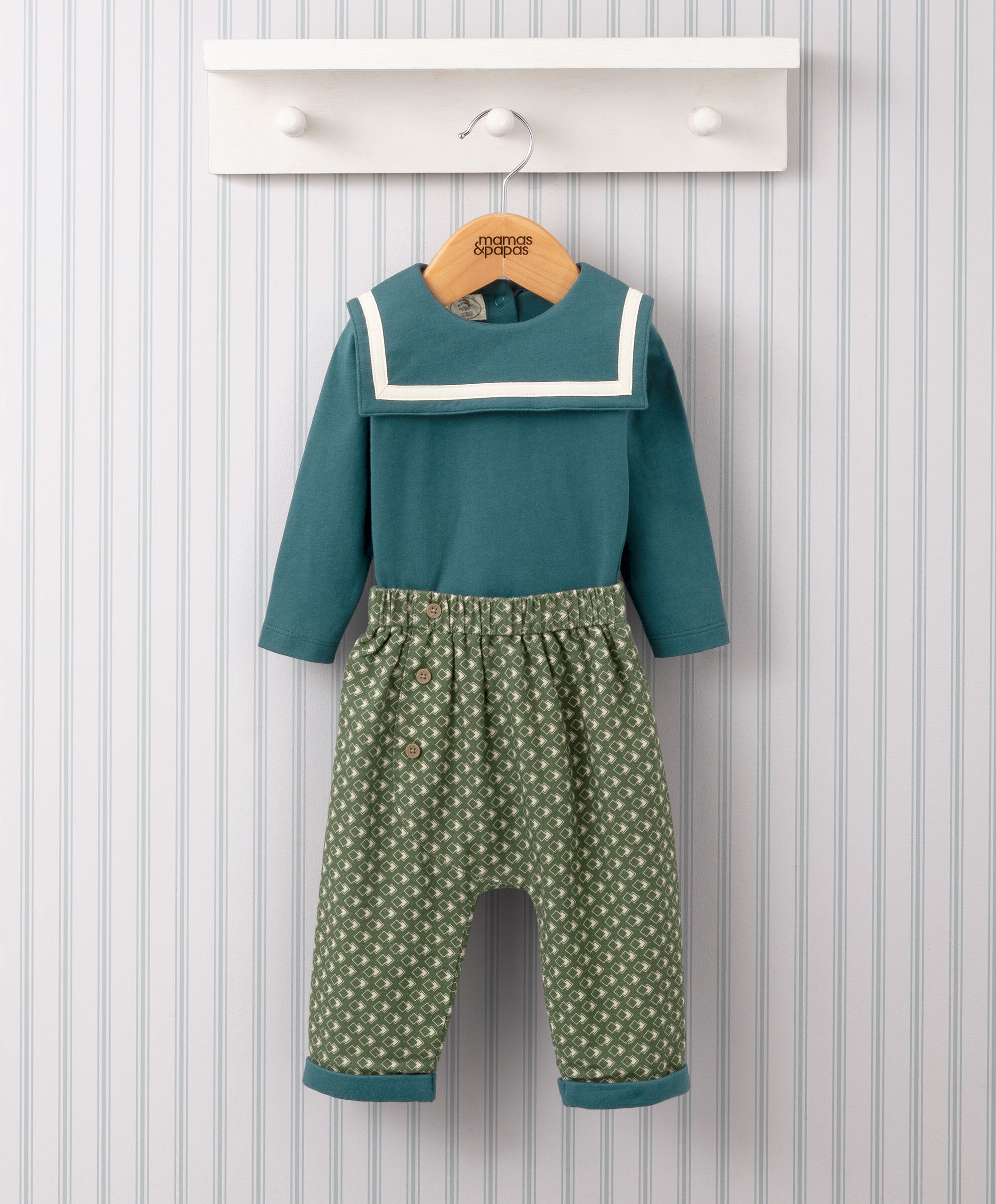 Laura Ashley Sailor Bodysuit & Trousers image number 1