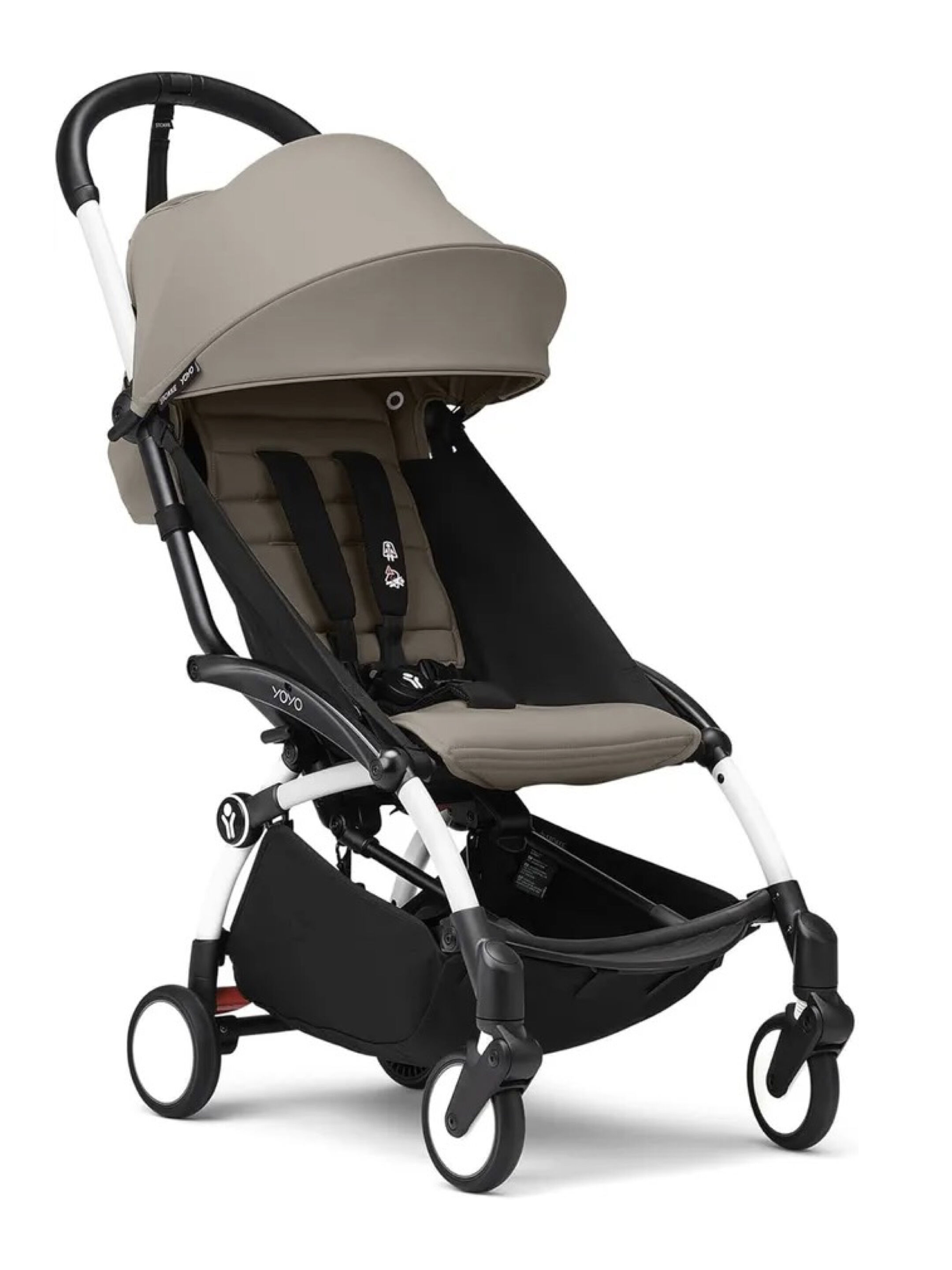 Stokke YOYO3 White Frame with 6+ Color Pack Taupe (2 Pieces) image number 1