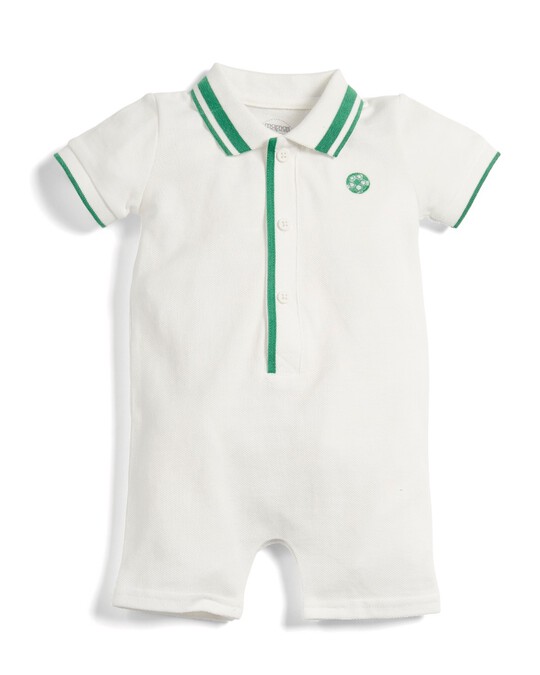 Green Football Embroidered Romper image number 1