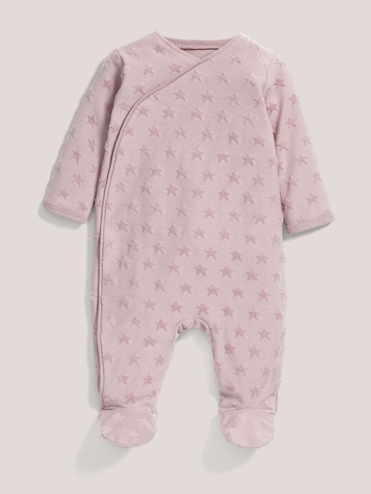 Star Jacquard All-In-One Pink- New Born image number 1
