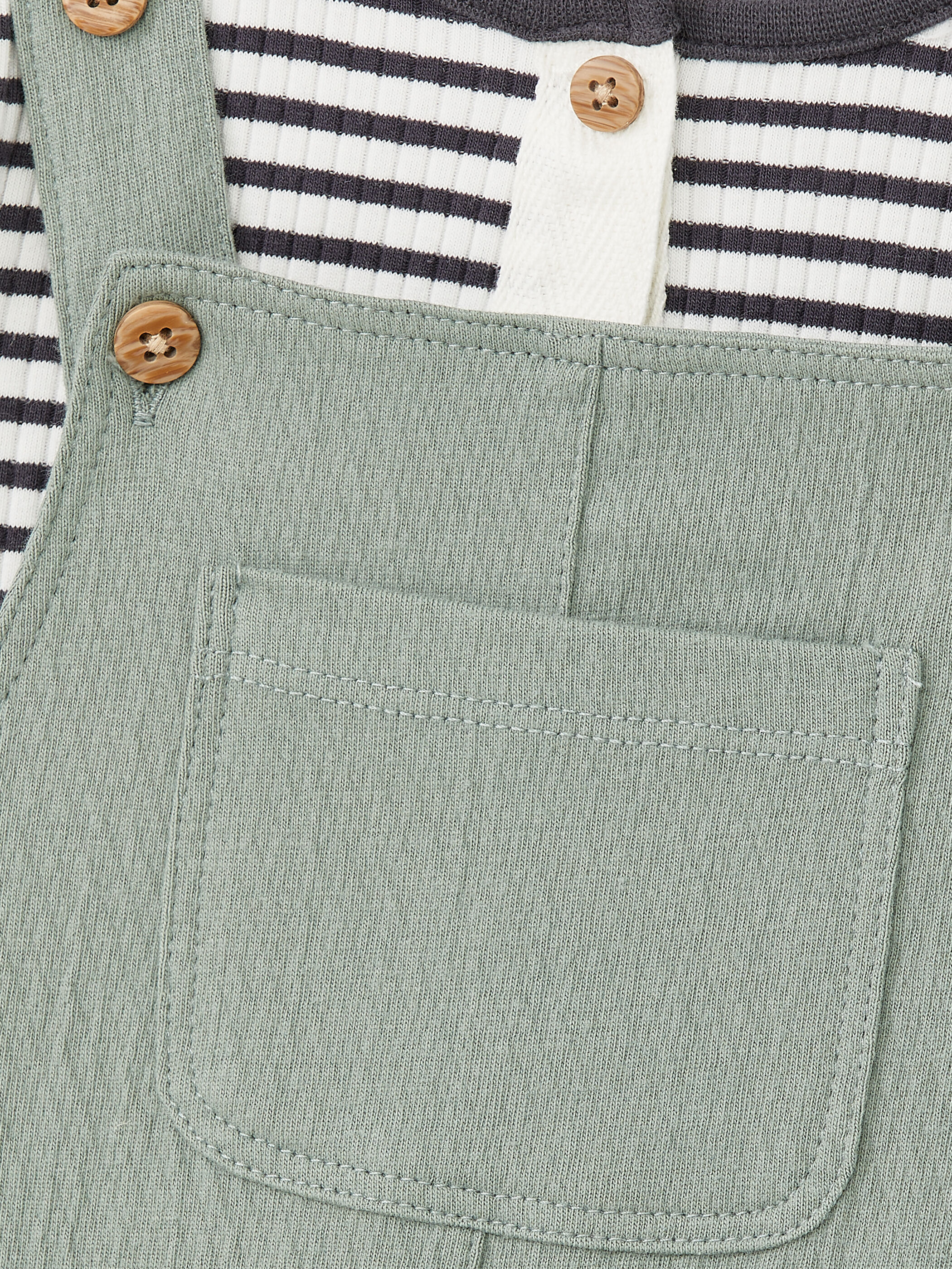 Stripe Ribbed Romper image number 3