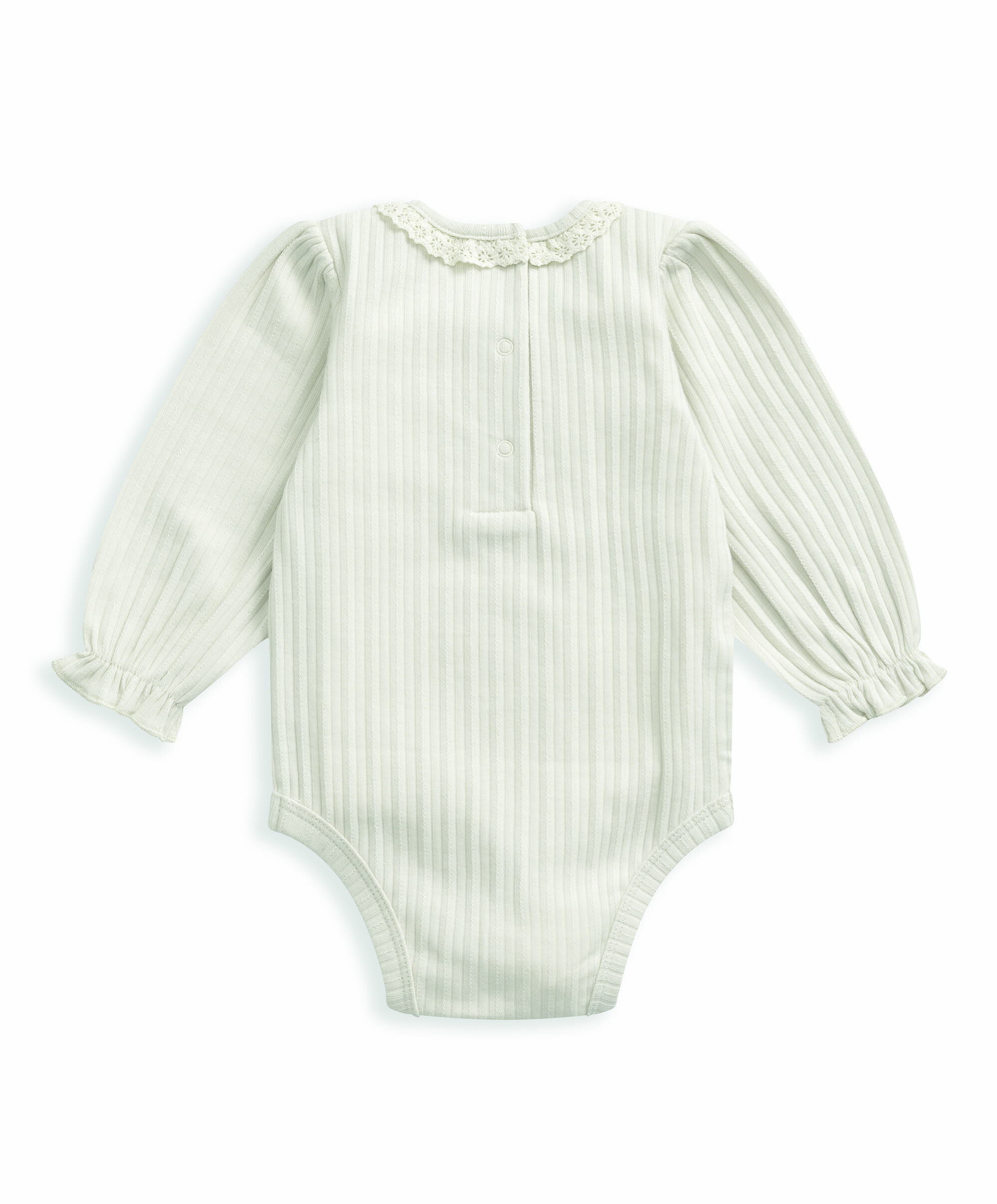 Cream Lace Trim Bodysuit image number 3