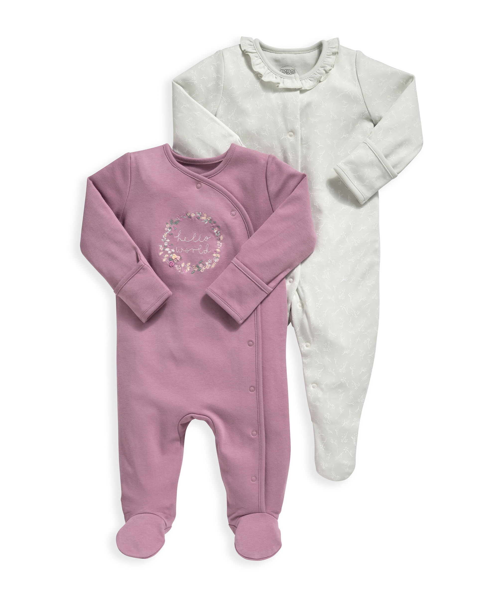 2 Pack Flower Bouquet Sleepsuits image number 1