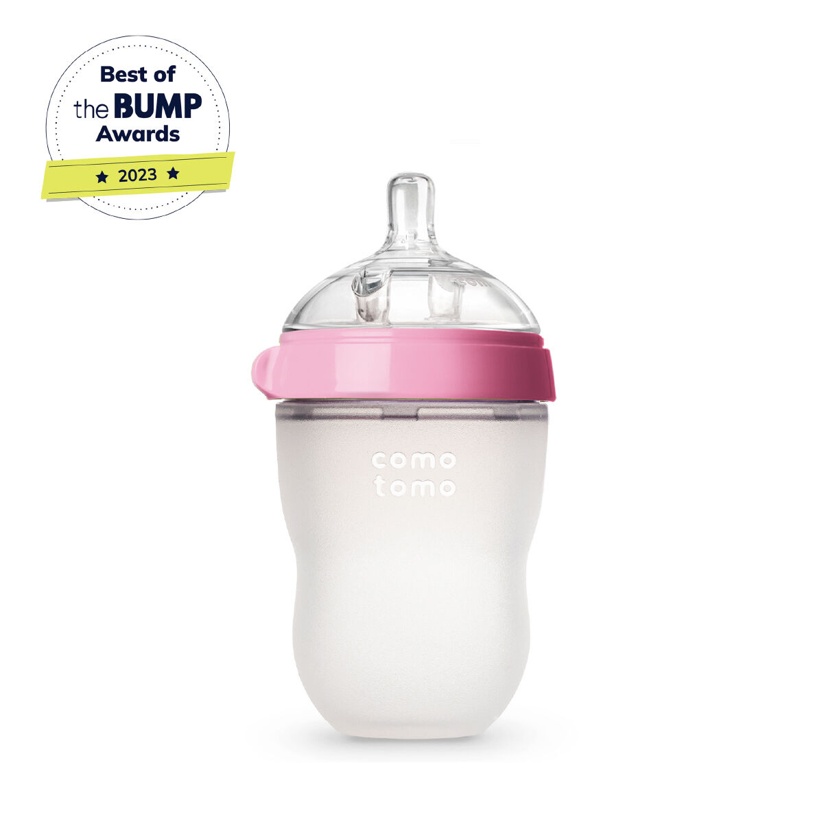Comotomo Natural Feel Baby Feeding Bottle Pink & White - 250 ml