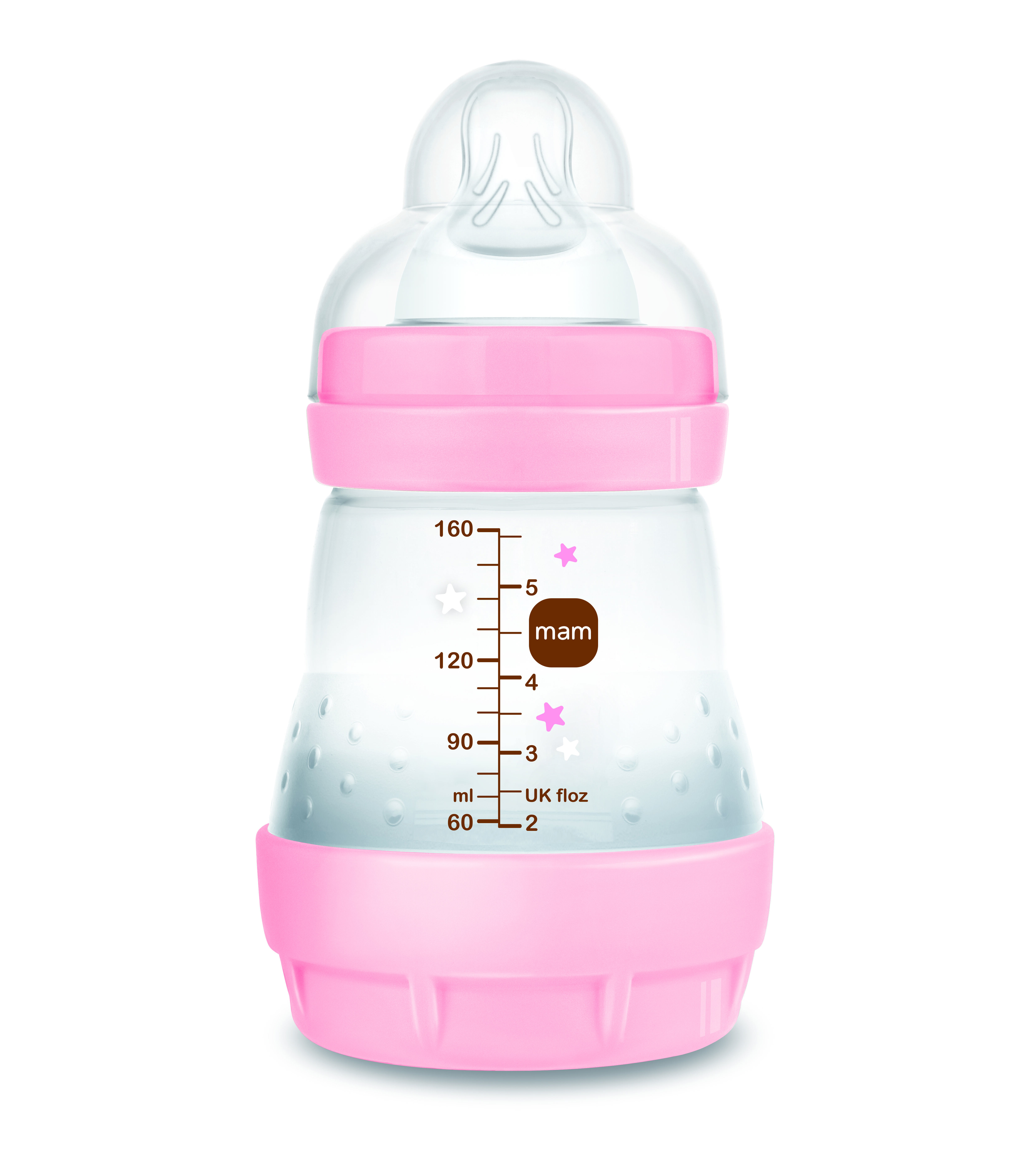 Mam Baby Easy Start Anticolic Silicone Bottle - 0 M+ | Sealife Pink - 160 Ml -  Pack of 1 image number 1