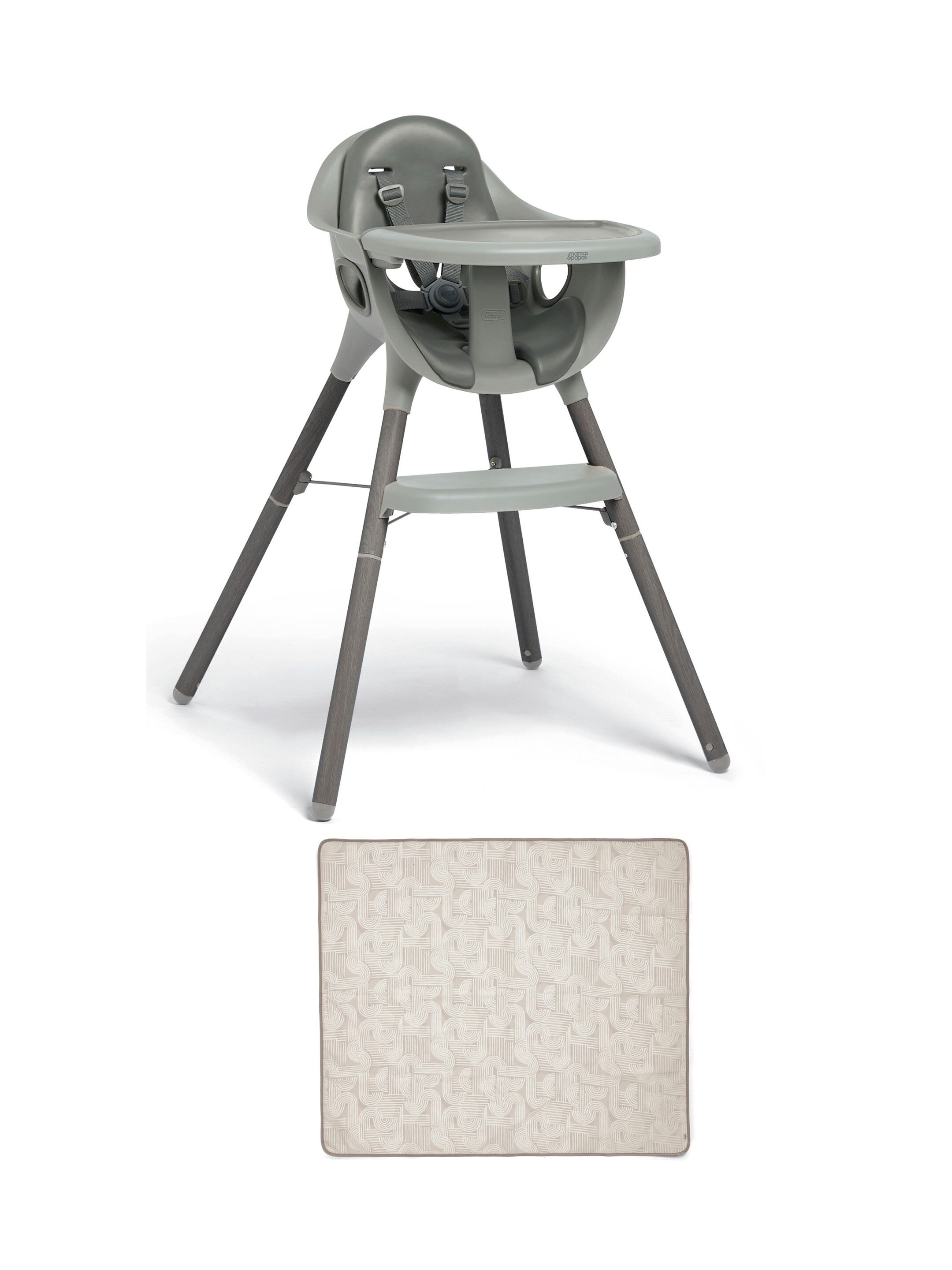 Juice High Chair with Splash Mat  - Washed Grey image number 1