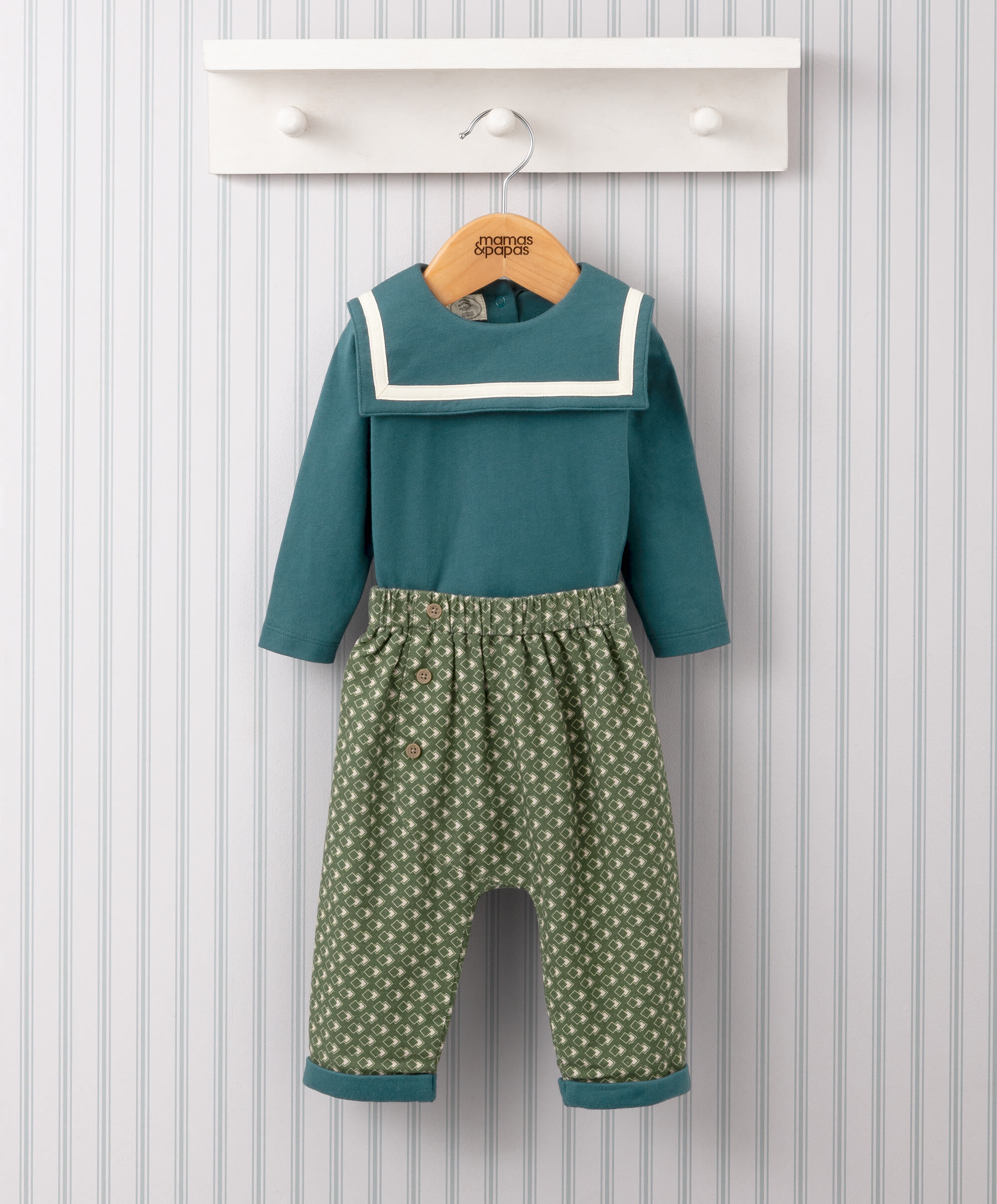 Laura Ashley Sailor Bodysuit & Trousers image number 1