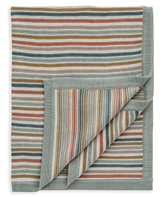 Knitted Blanket - Multi Stripe image number 2