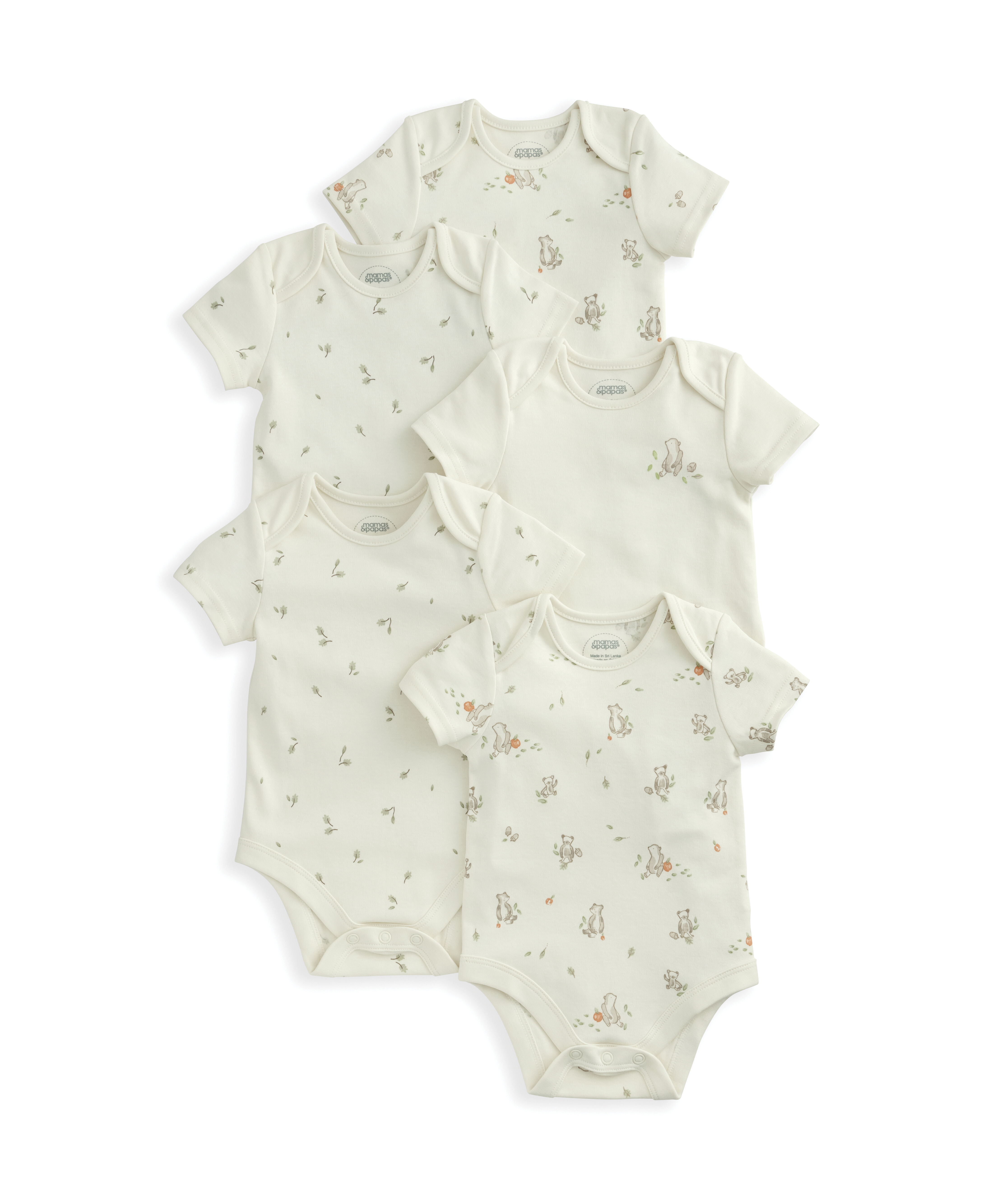 5 Pack Bear Short Sleeve Bodysuits image number 2