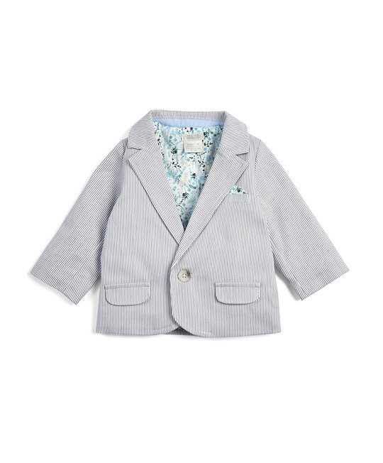 Grey Stripe Jacket, Trousers, Shirt Y& Tie - 4 Piece Set image number 4