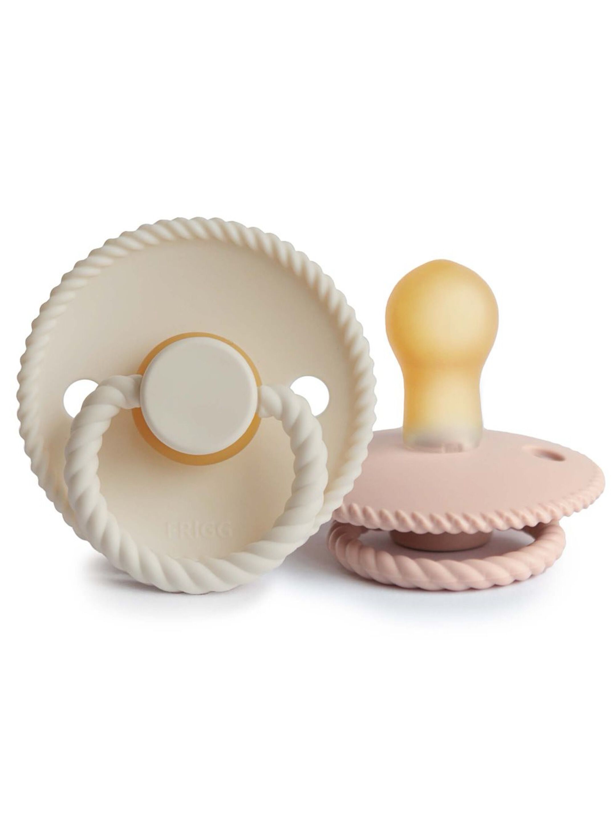 FRIGG Rope Latex Baby Pacifier 0-6M 2-Pack Blush/Cream - Size 1 image number 1