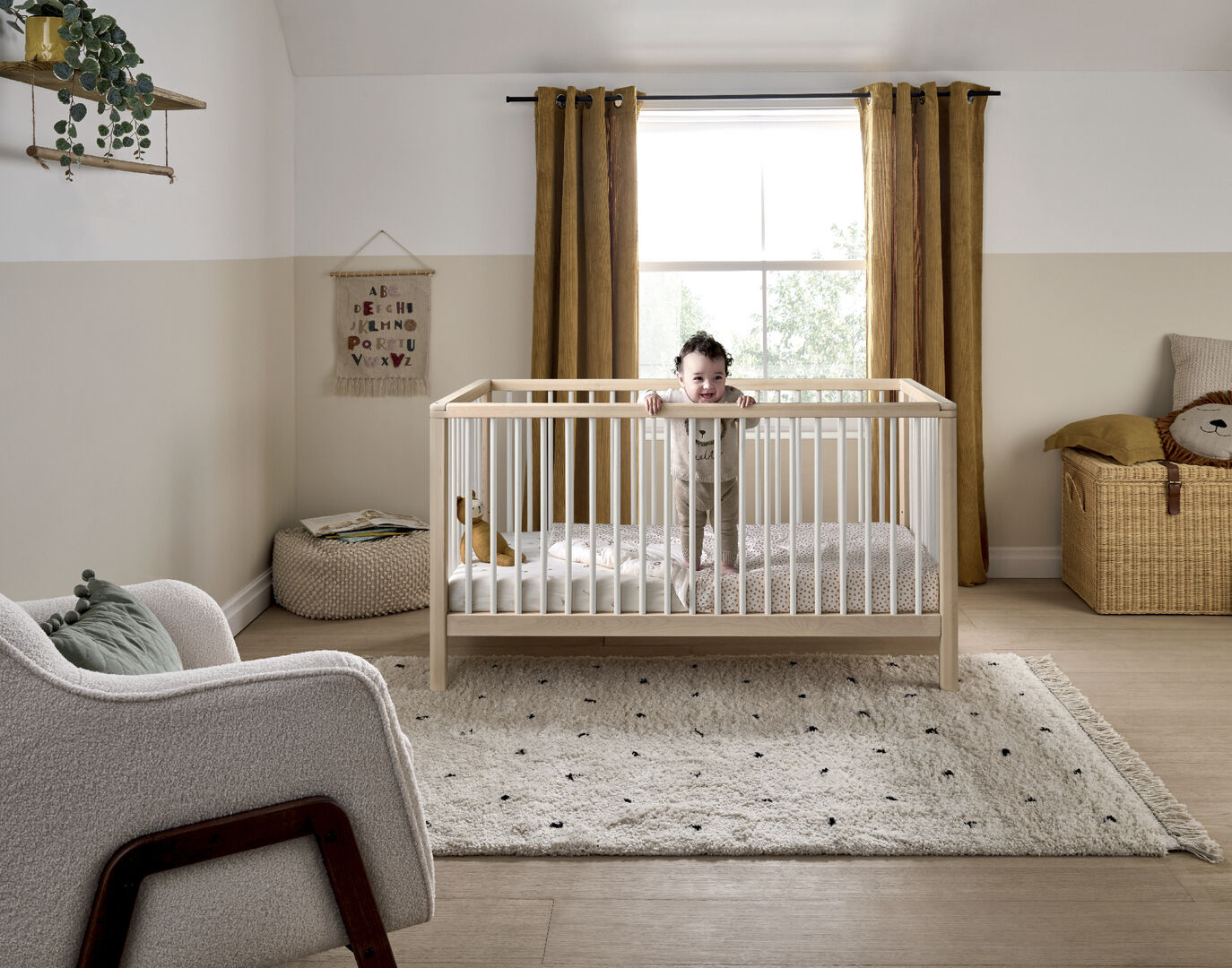 Compact Solo Cotbed - Natural White image number 8