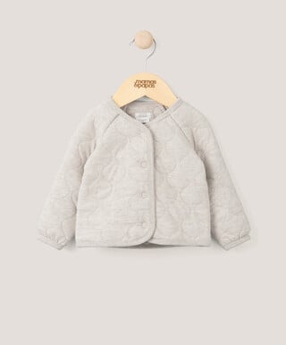 Oversized Jersey Quilted Jacket - Sand