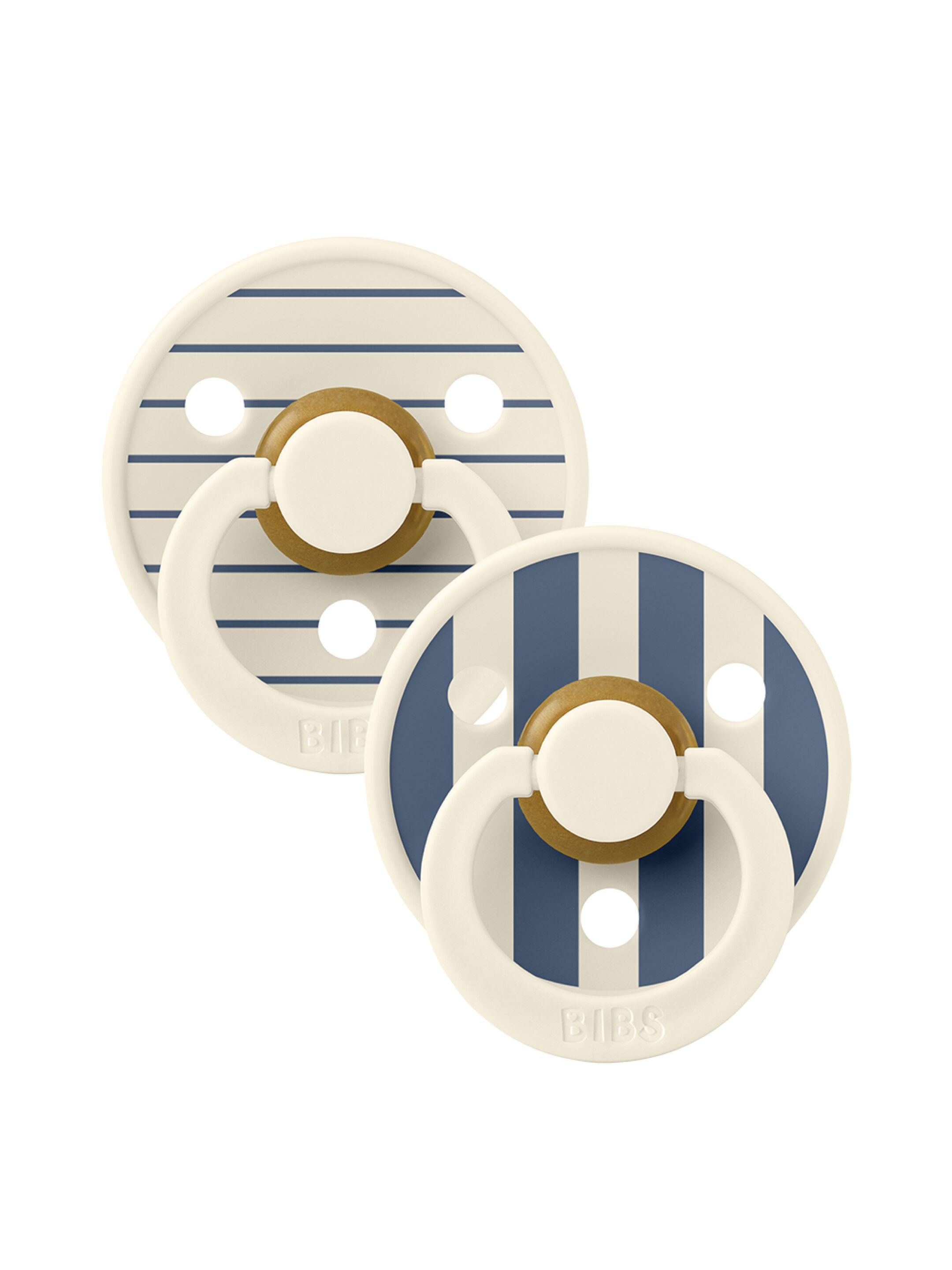 Bibs 2 Pack Colour Pin Latex S1 - Ivory Steel Blue Mix (0+ months)