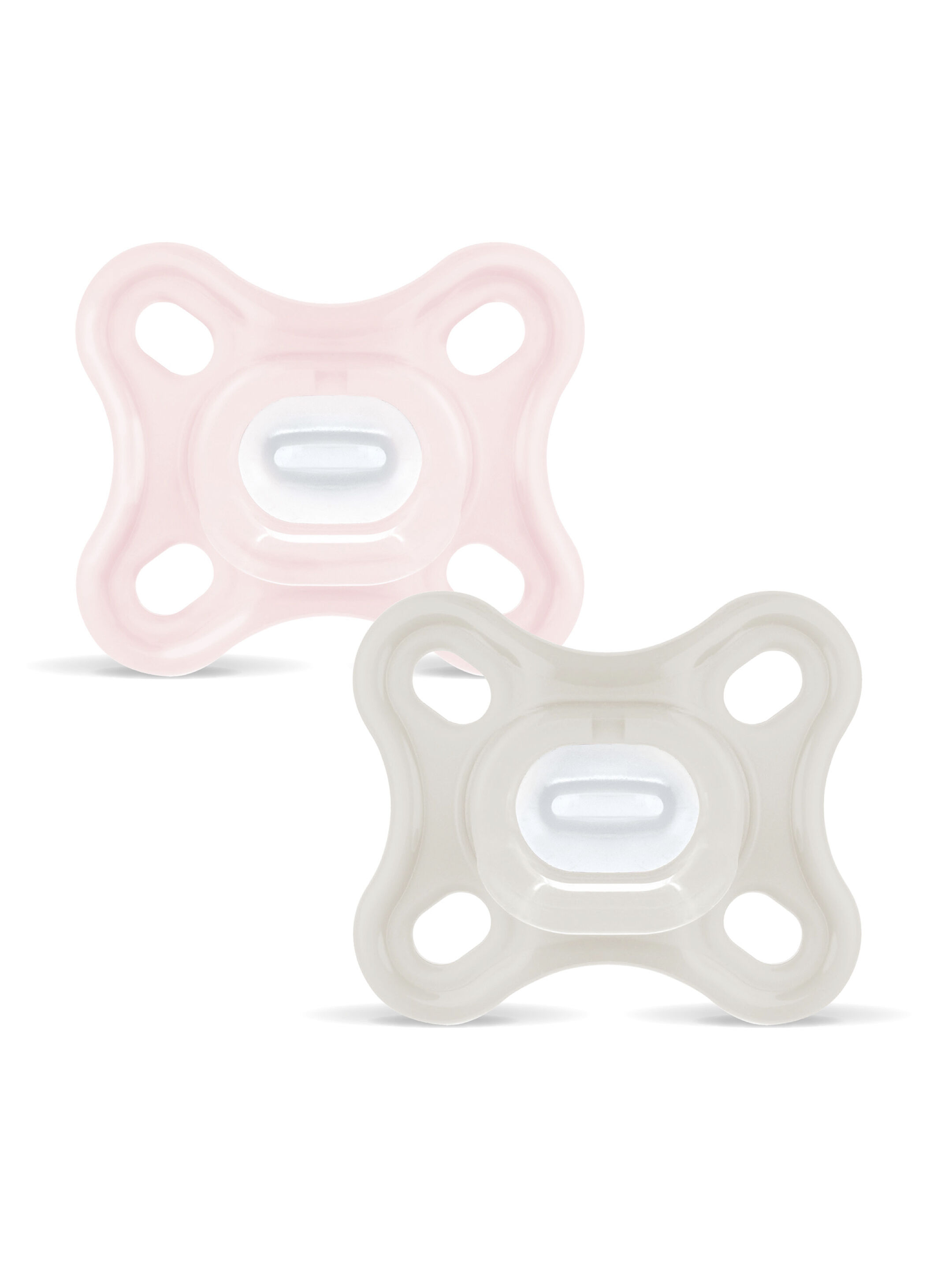 Mam Baby Comfort Silicone Pacifier - 0-3 M |Pink & Beige - Pack of 2 image number 1