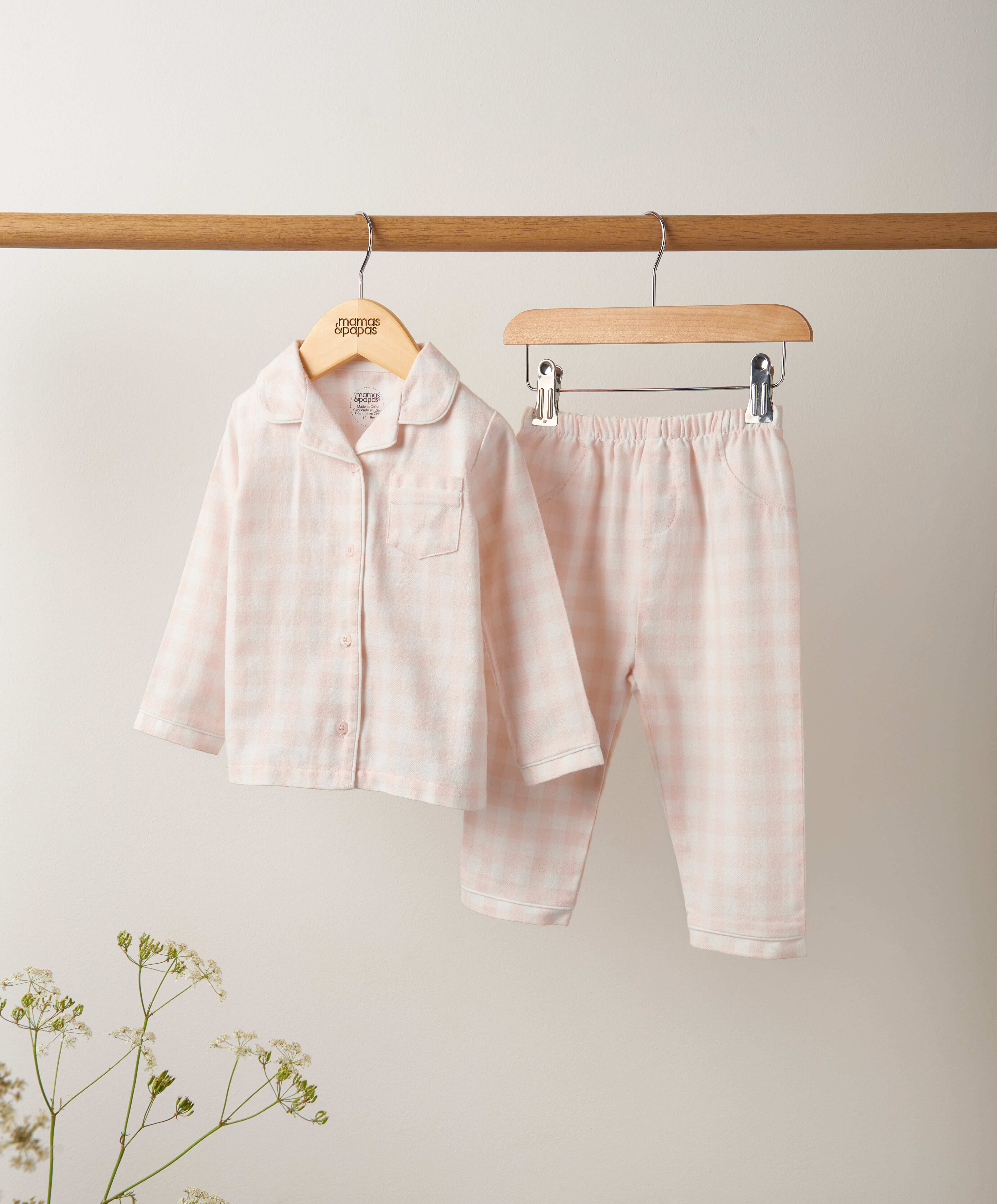 Pink Gingham Woven Pyjamas image number 8