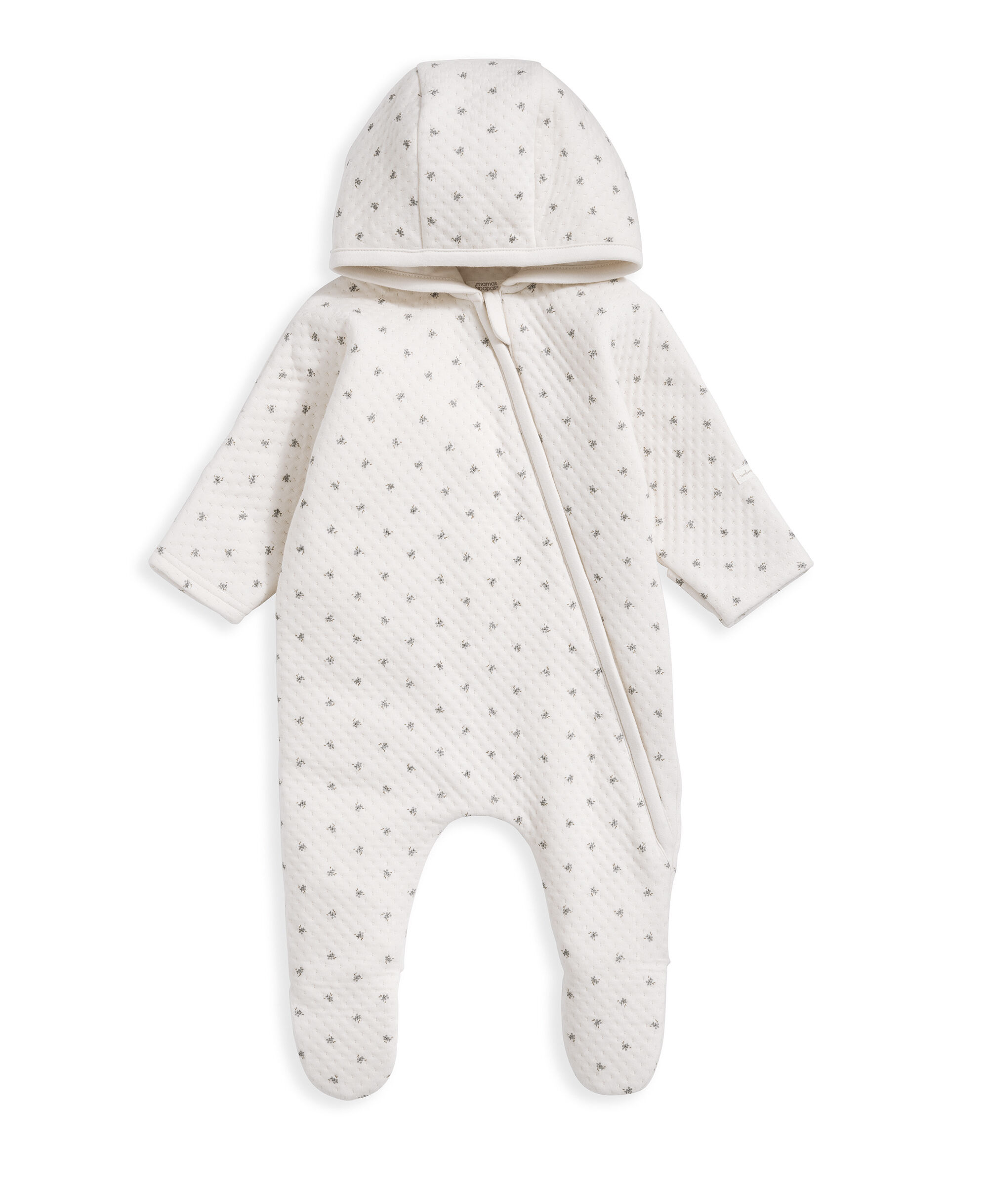 Floral Jersey Pramsuit - Blue image number 2