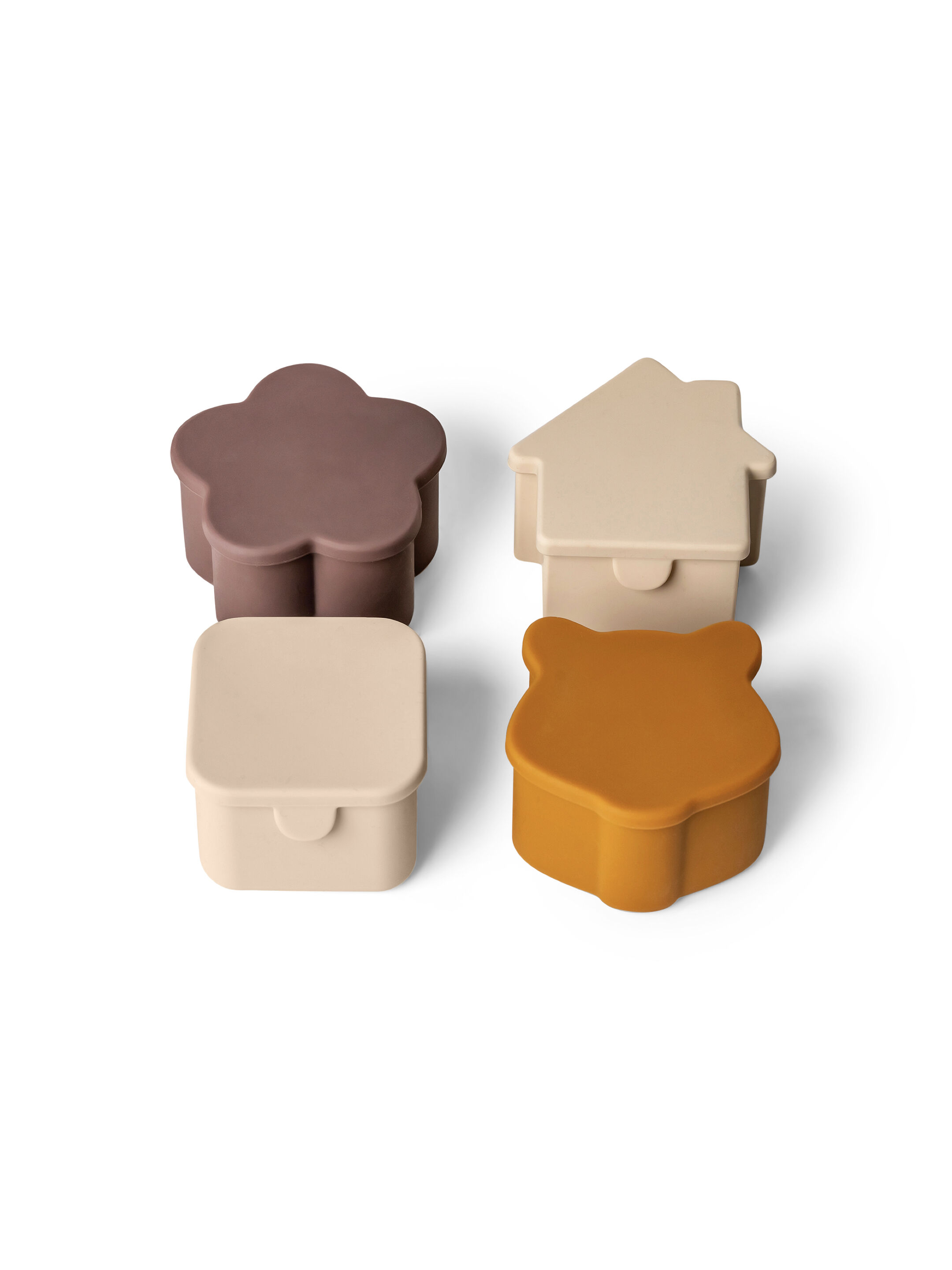 Citron Silicone Lunchbox Organizers Set of 4 Beige/Plum/Caramel image number 2