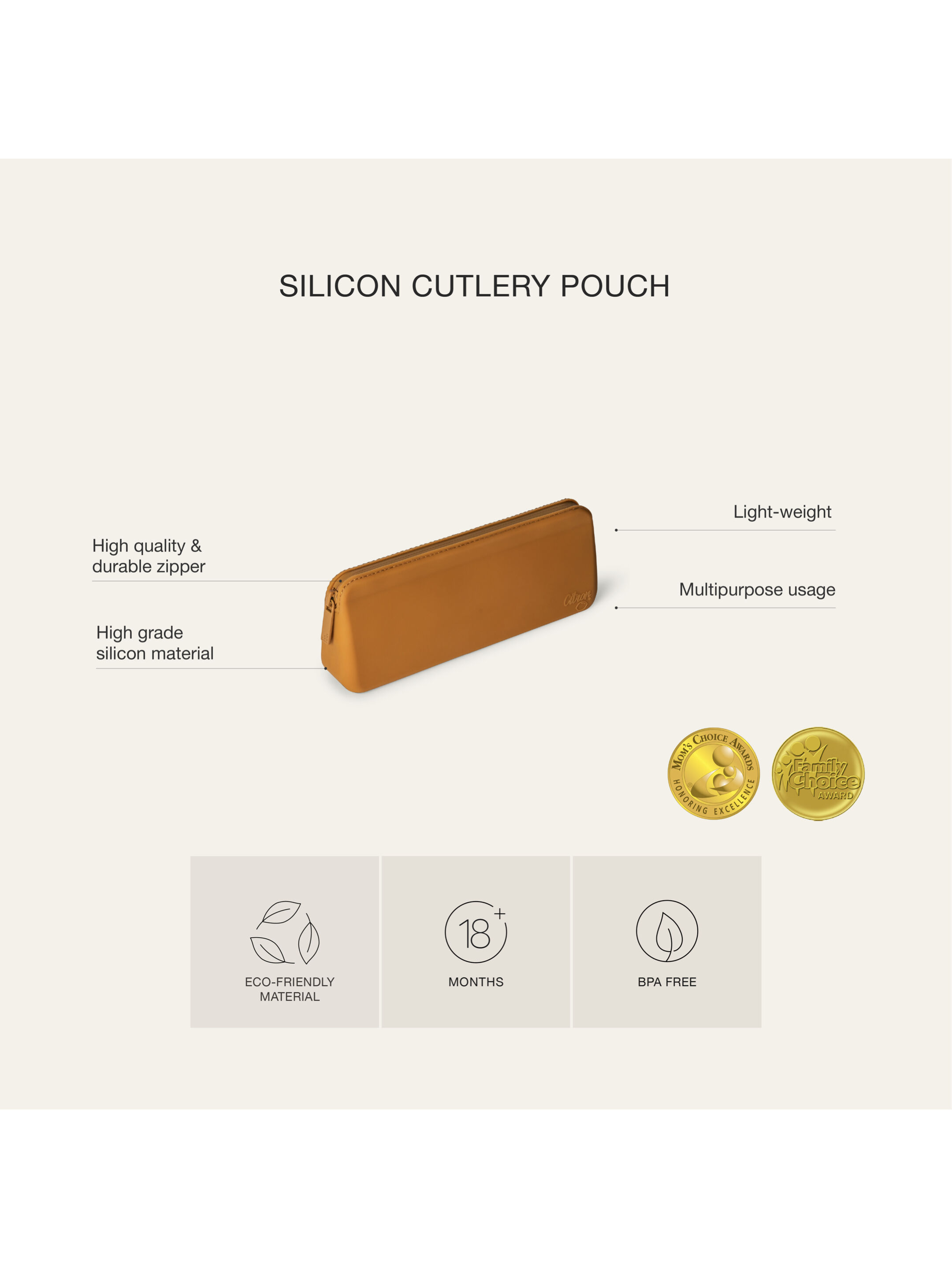 Silicone Cutlery Pouch - Blush Pink image number 4